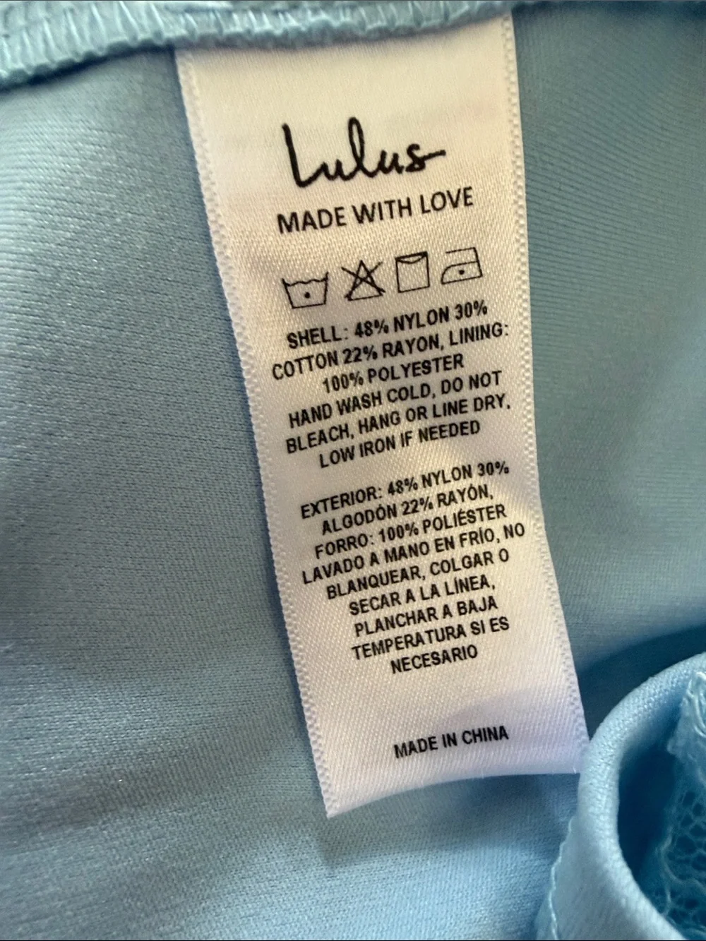 NWT Lulus Strapless Light Blue Lace Tiered Mini Dress XL - Picture 10 of 10